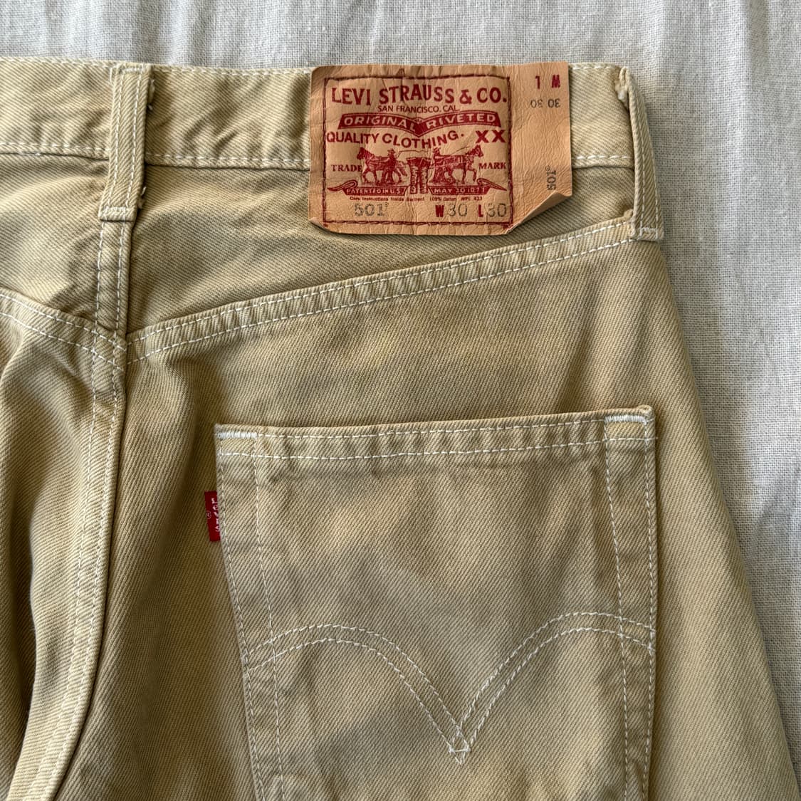 리바이스 00s 빈티지 베이지 코튼 501 30 상품이미지3