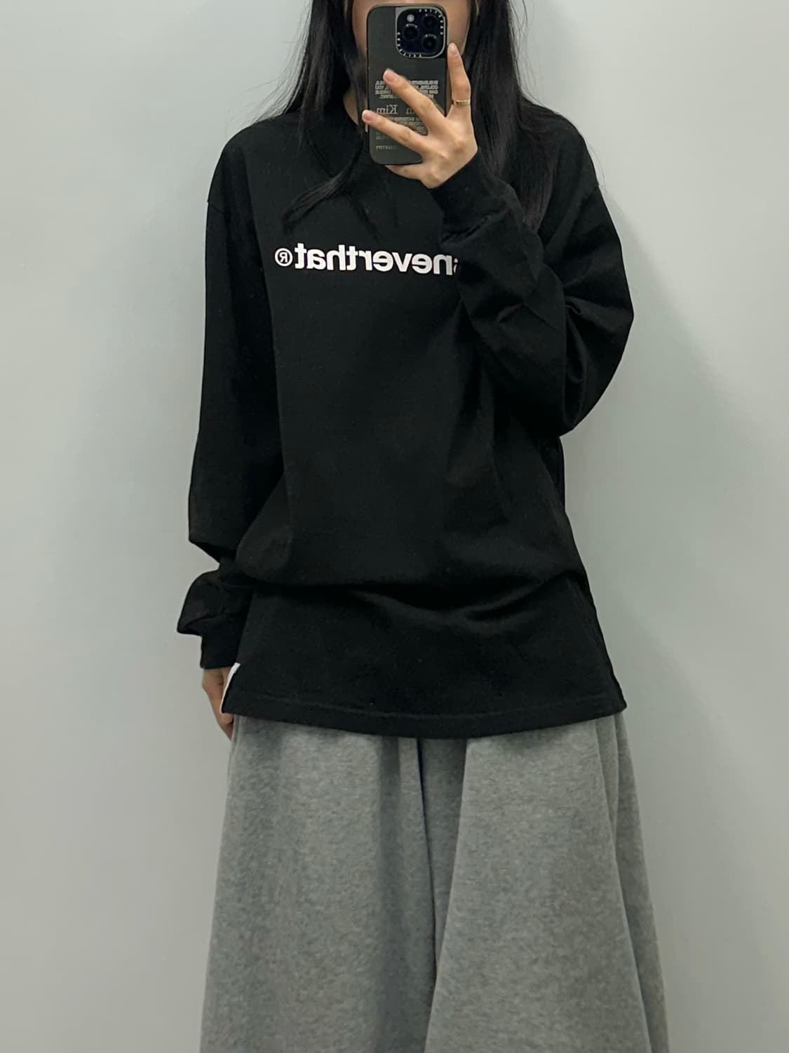 디스이즈네버댓 스펠아웃 블랙 롱슬리브 긴팔티 상품이미지1