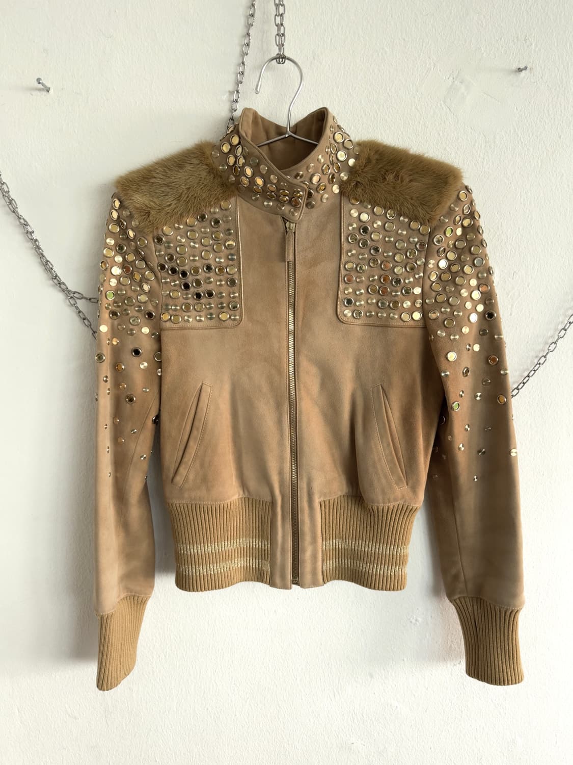 구찌 AW06 런웨이 퍼 & 스웨이드 크롭 자켓 상품이미지1