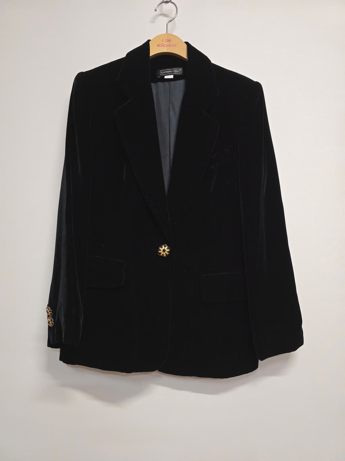루치아노 최 블랙 벨벳 자켓 상품이미지1