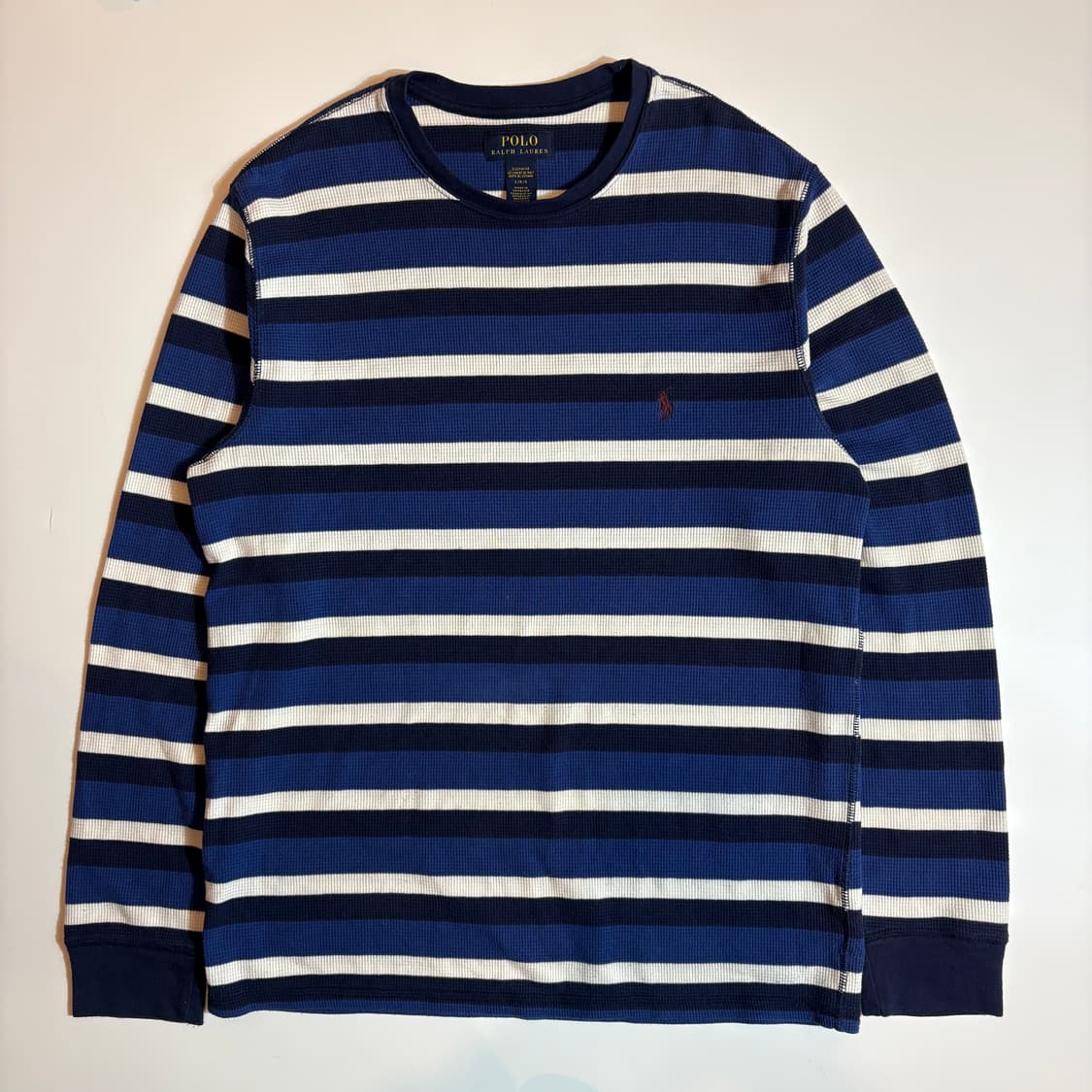 폴로 랄프로렌 스트라이프 와플 긴팔 티셔츠 상품이미지1