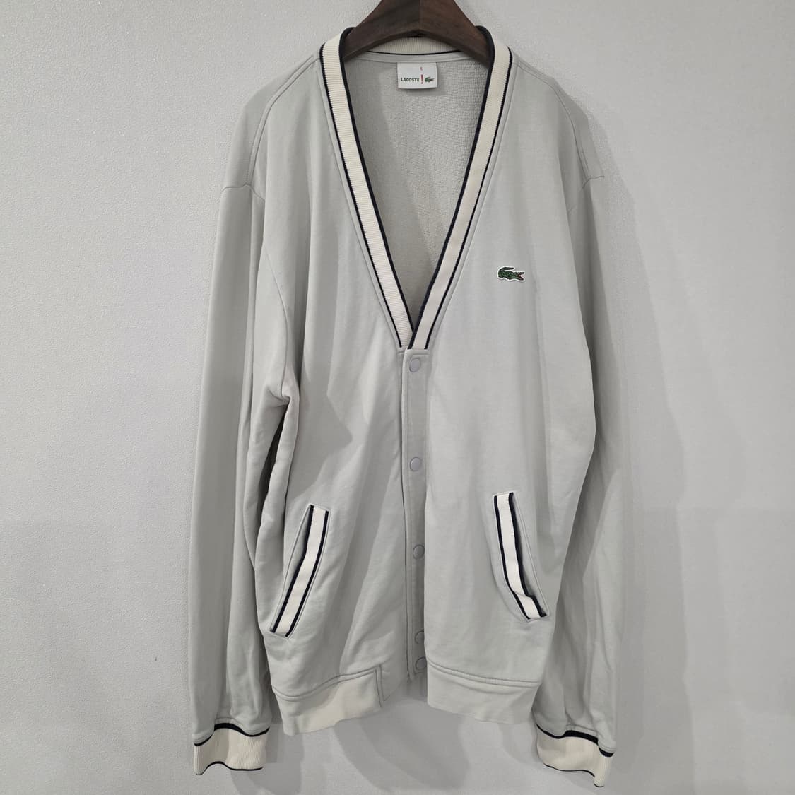 라코스테 가디건 아이보리 배색 5 상품이미지1