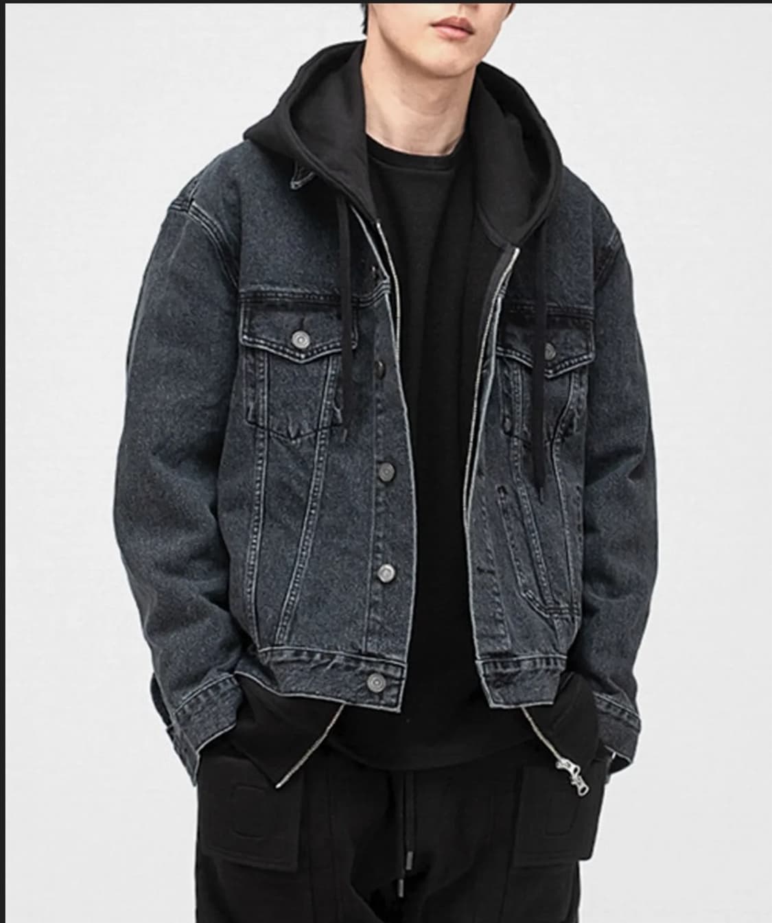 브랜디드 블랙 데님 자켓 상품이미지1