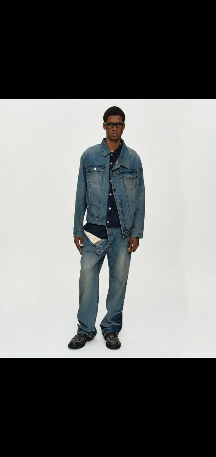 엔더슨벨 레이어드 진 LAYERED WIDE-LEG JEANS  상품이미지1