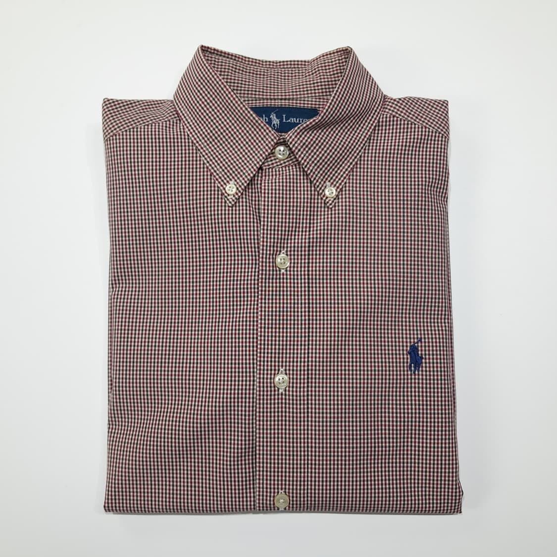 CL856 S 폴로 90s 홍콩판 레드그린 마이크로체크 셔츠 남방 상품이미지7