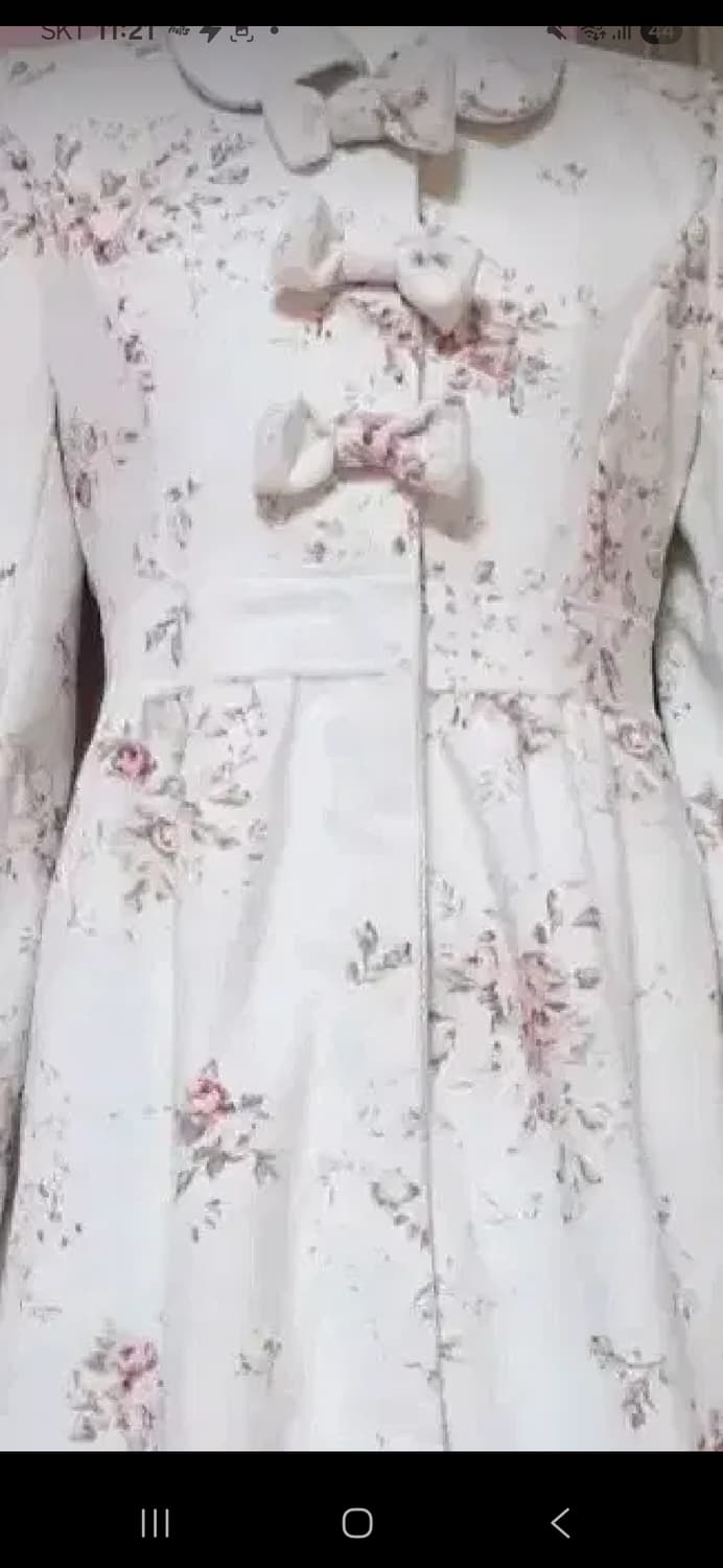 리즈리사 히매갸루 플라워코트 리본 롱코트 러블리 빈티지 일본 상품이미지2