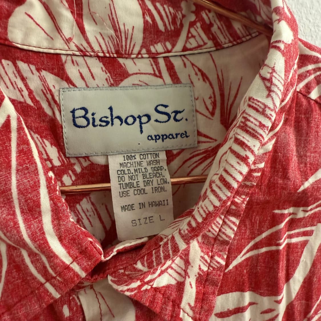 80s 비숍 St. 미제 하와이안 반팔 셔츠 (L) 상품이미지2