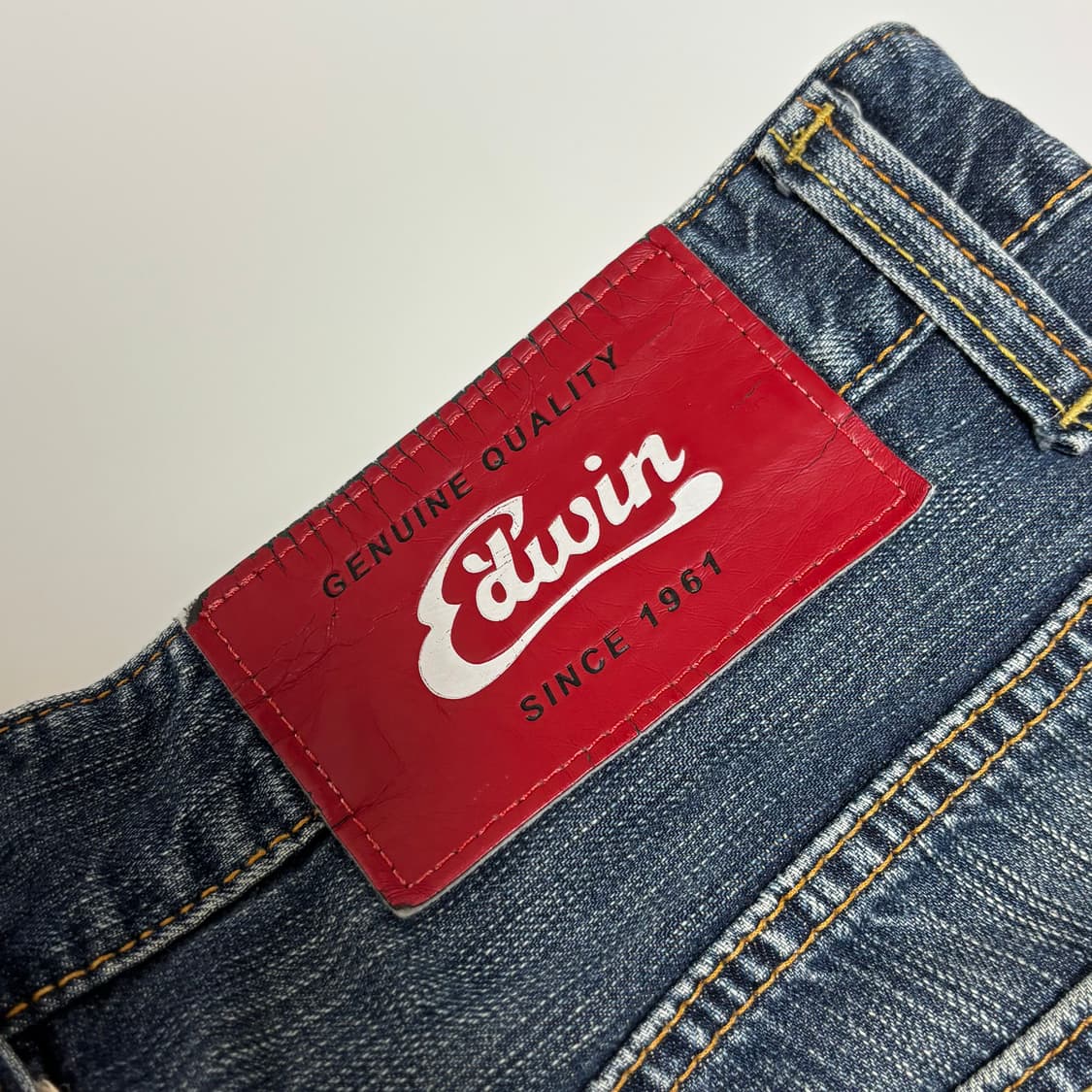 에드윈(EDWIN) 빈티지 워싱 데님 하프 팬츠 상품이미지2