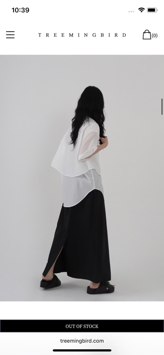 새상품)트리밍버드 레이어드 하프 셔츠 화이트 상품이미지7