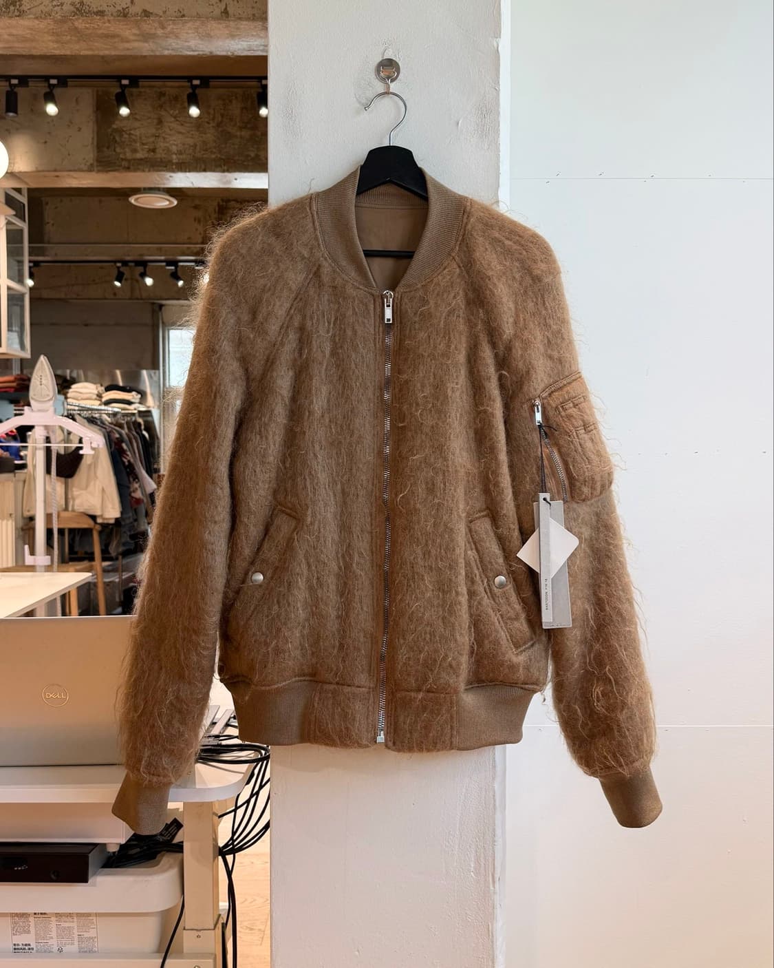 릭 오웬스 16fw mastodon 브라운 모헤어 퍼 봄버 자켓 상품이미지1