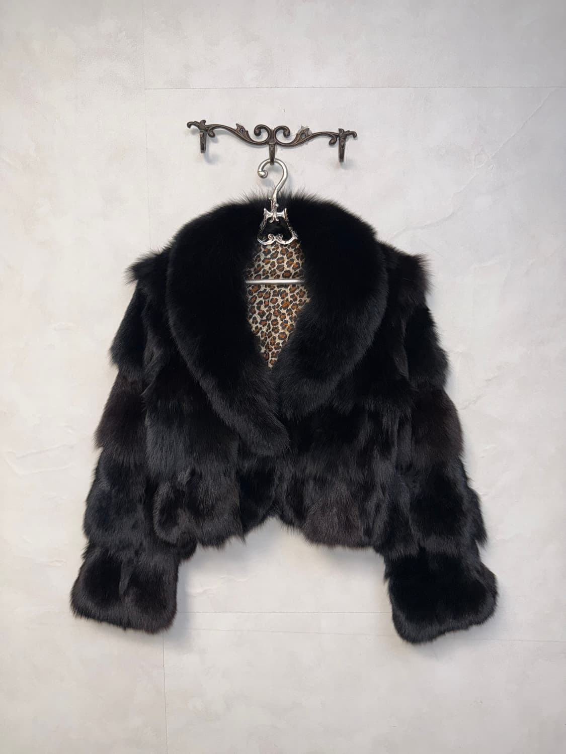 Black fox fur short jacket  상품이미지1
