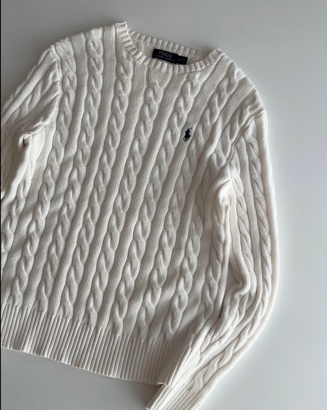 폴로 랄프로렌 아이보리 꽈배기 니트 M  상품이미지2
