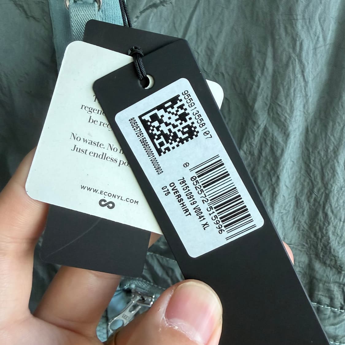 새상품(XL)스톤아일랜드 와펜 나일론 메탈 에코닐 오버셔츠 스카이블루 상품이미지3