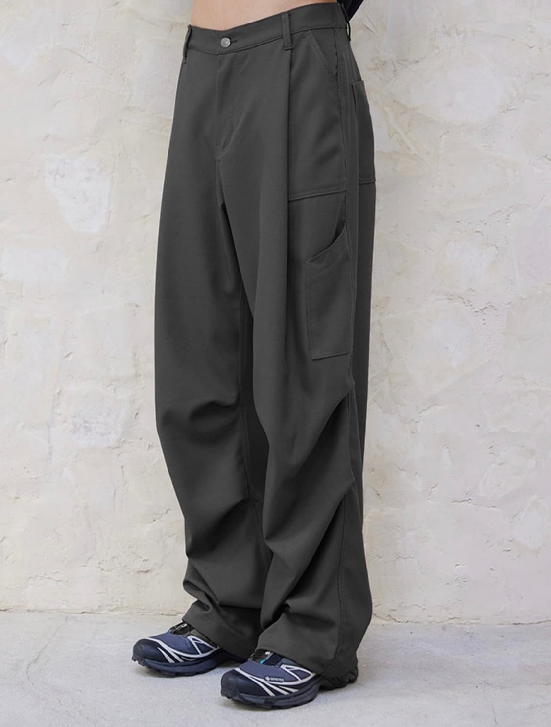 비긴 202 원턱 와이드 베이커 팬츠 [올리브/1] 상품이미지1