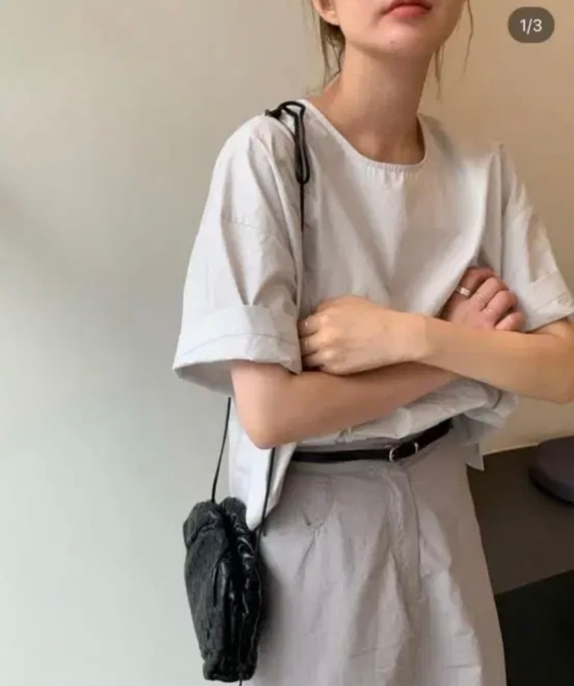 리넨느 타르트 핀턱 스커트+ 소가죽 벨트 상품이미지2