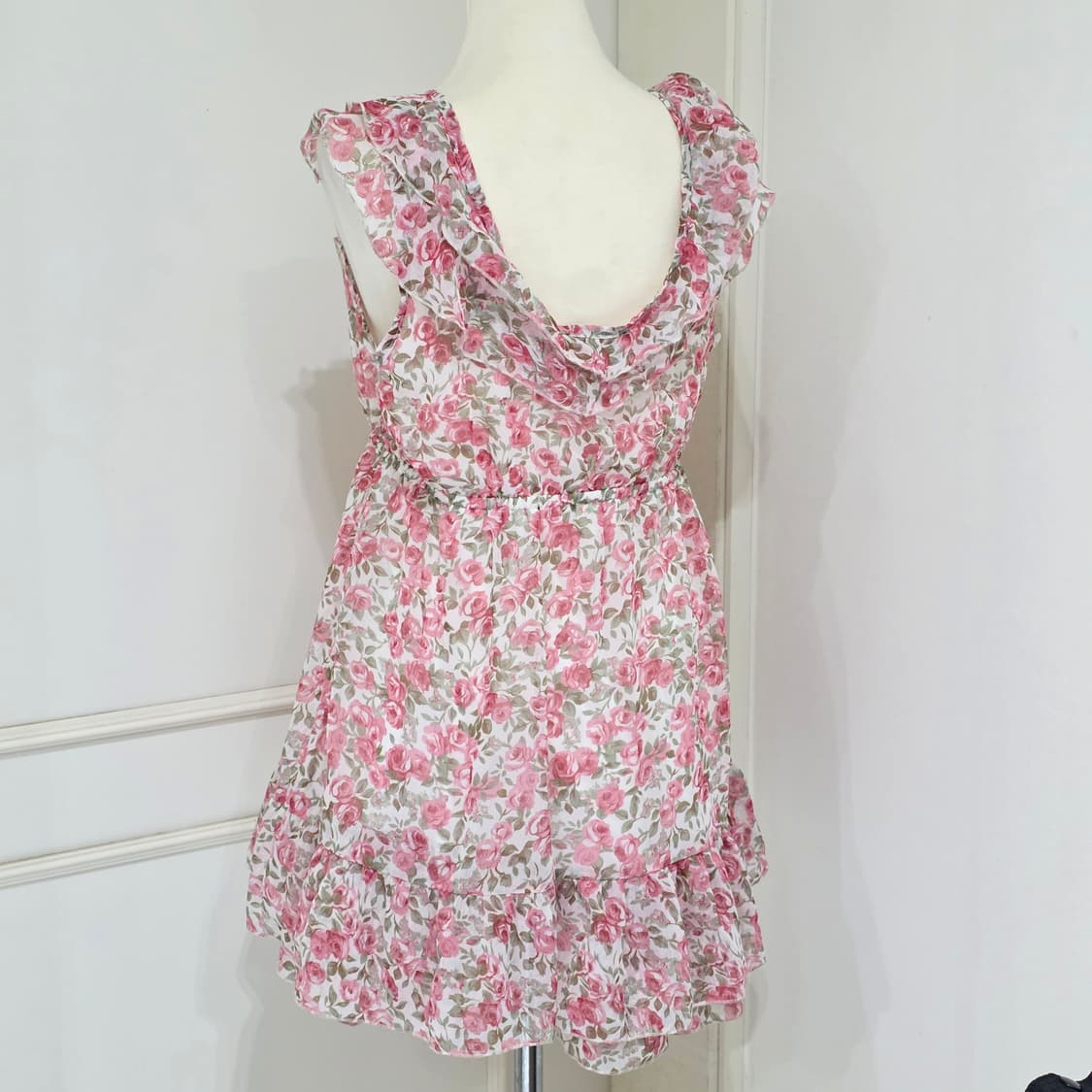 일본빈티지)로즈히메갸루st 로맨틱 v넥 프릴셔링캉캉 리즈리사깔 튜닉원피스 상품이미지2