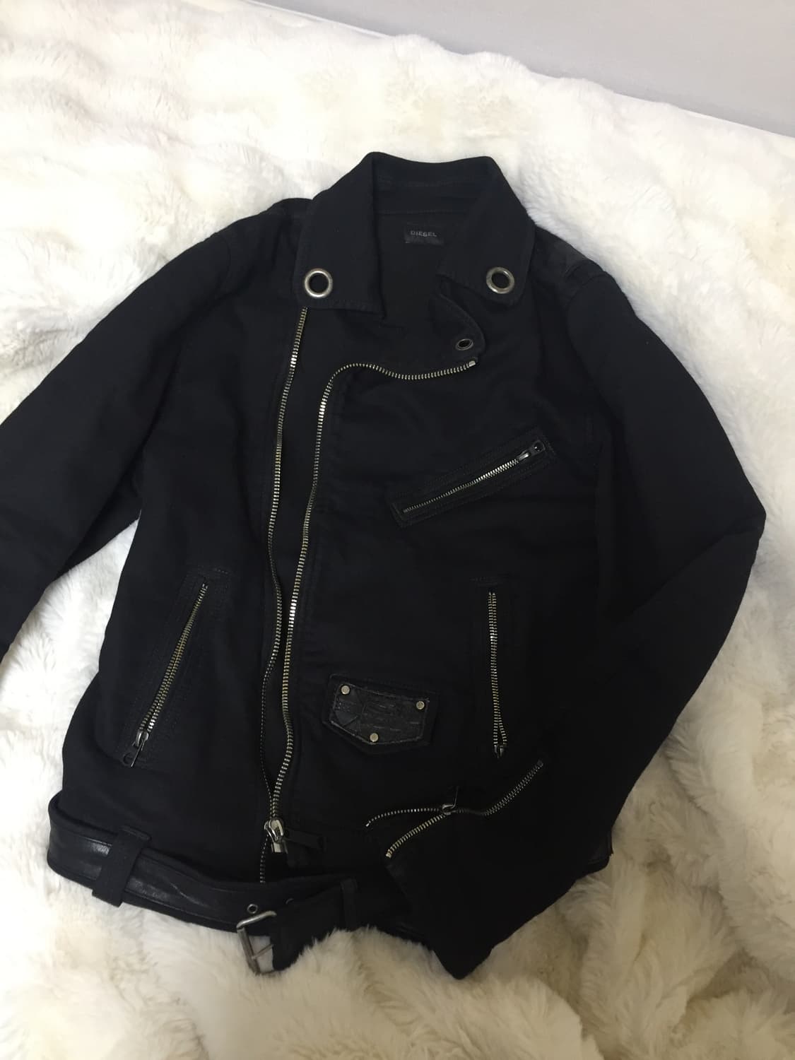 디젤 코튼 블랙 라이더 자켓 상품이미지1
