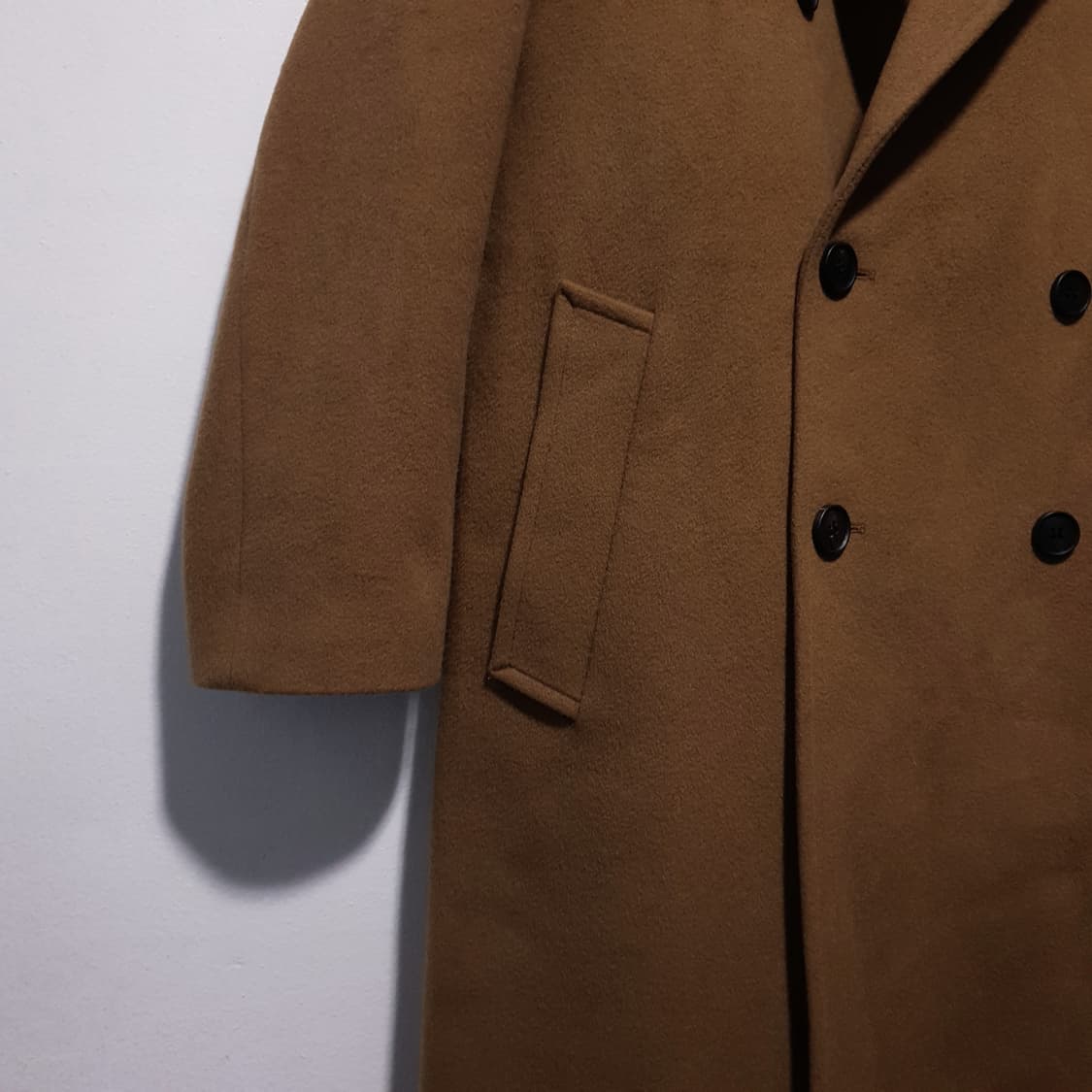 실측 L) 인사일런스 X 분트 더블 울 캐시미어 블렌드 코트 자켓 카멜 상품이미지3