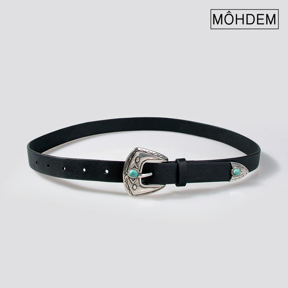 [Unisex] 원석 버클 웨스턴 가죽 벨트 상품이미지4