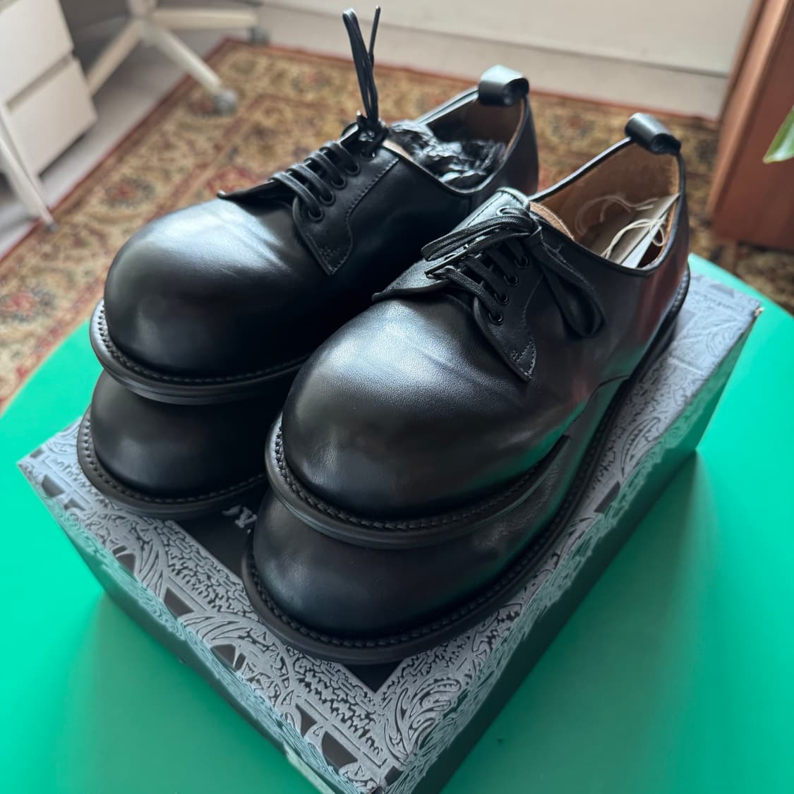 꼼데가르송 옴므플러스 24ss 더블풋티드 더비 블랙 280 상품이미지5