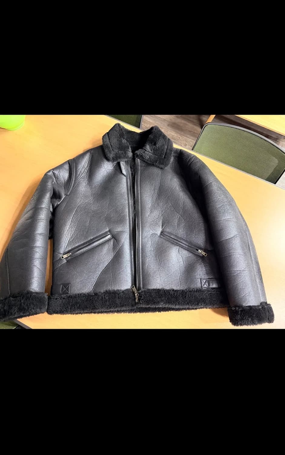 리 Lee 신세틱 레더 무스탕 블랙 L 상품이미지4