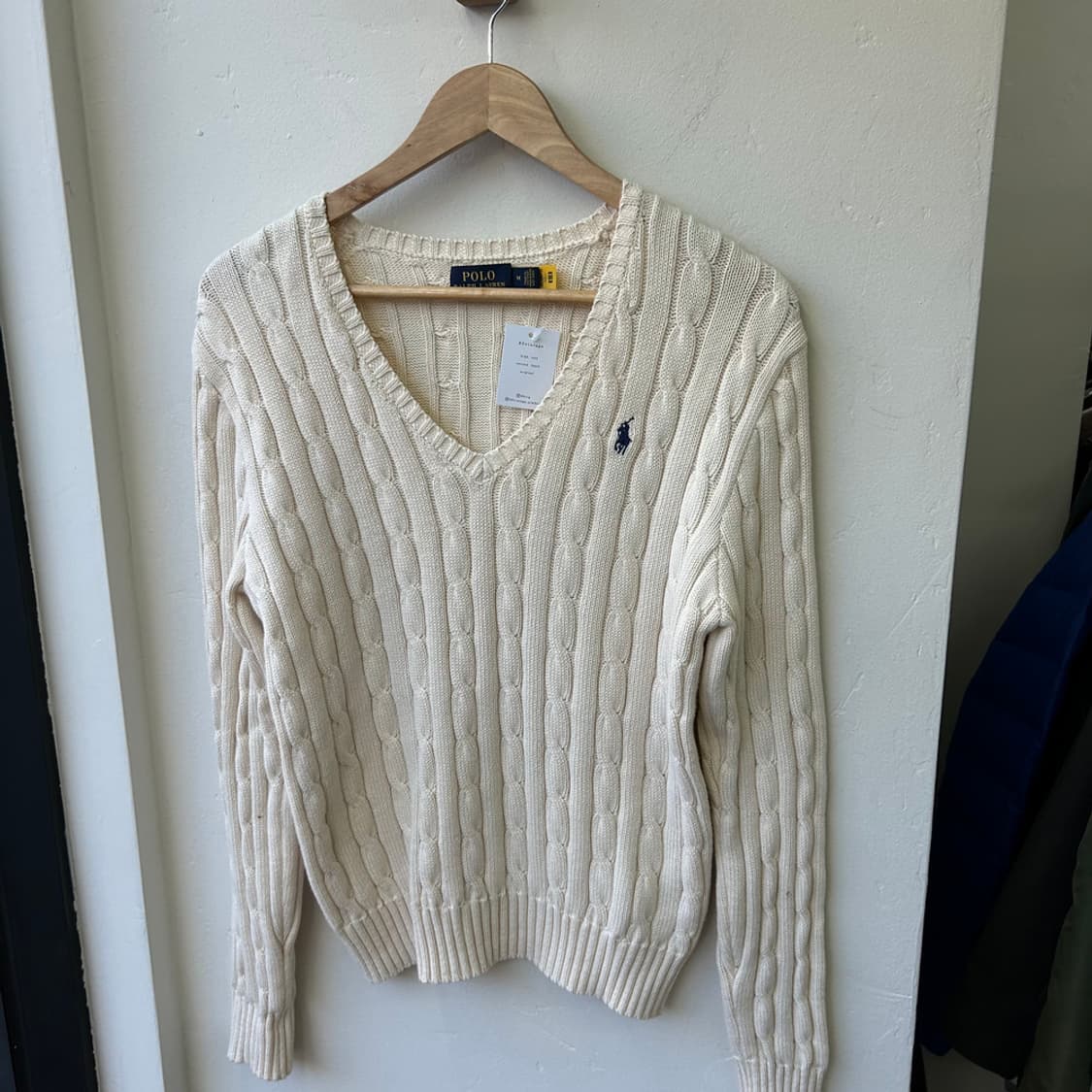 16078 - 폴로 랄프로렌 아이보리 케이블 브이넥 니트 상품이미지2