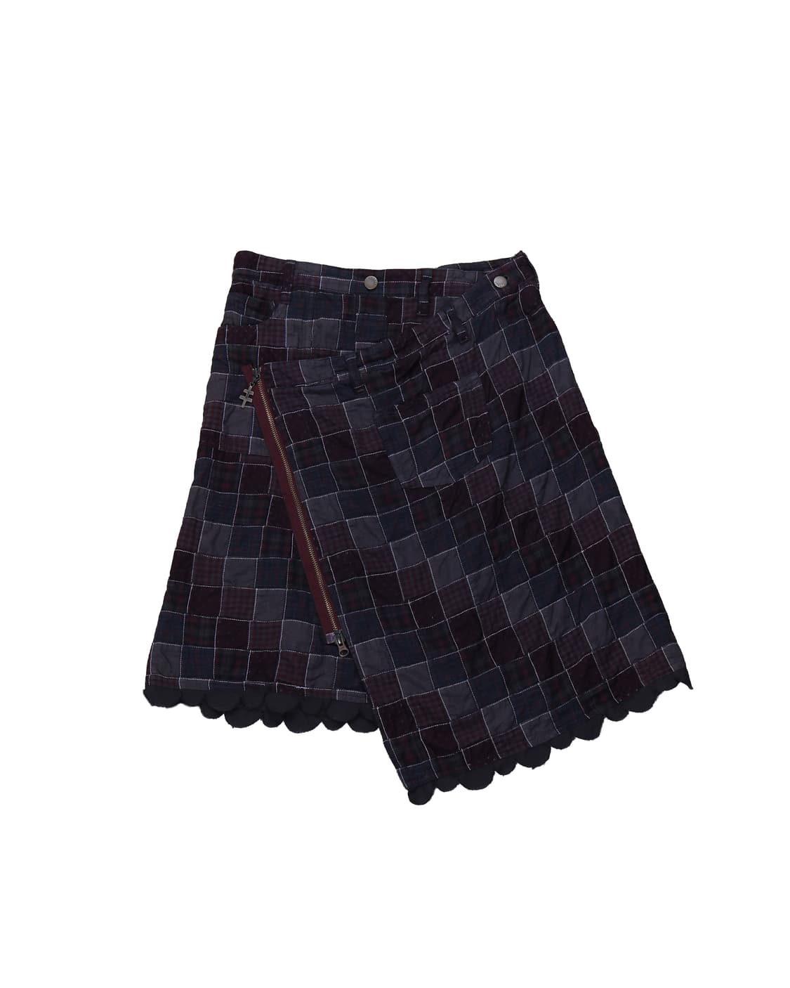 Né-net 2000s Patchwork Check Wrap Skirt 상품이미지1
