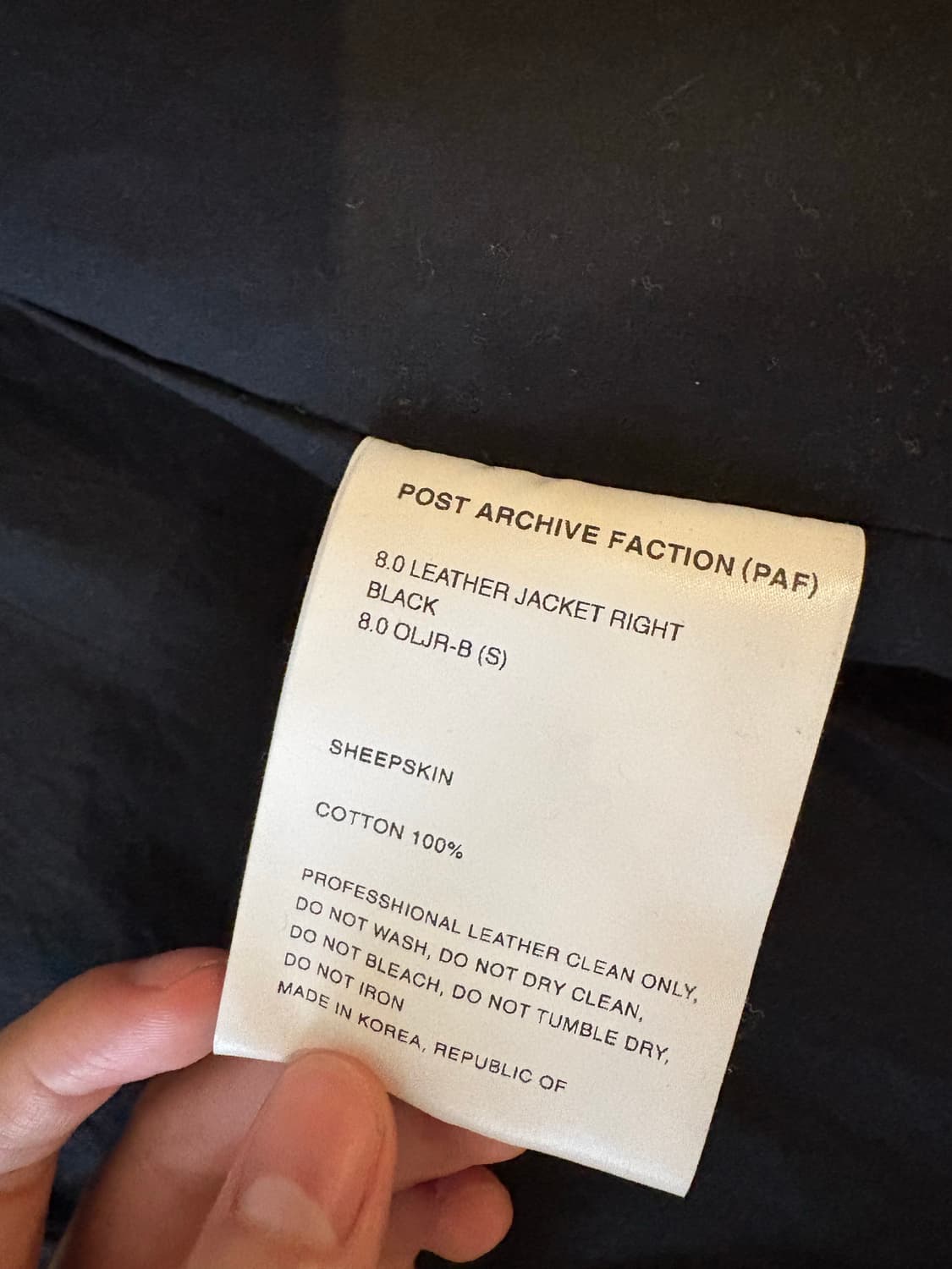 (s) PAF[포스트 아카이브 팩션] 8.0 LEATHER JACKET 상품이미지4