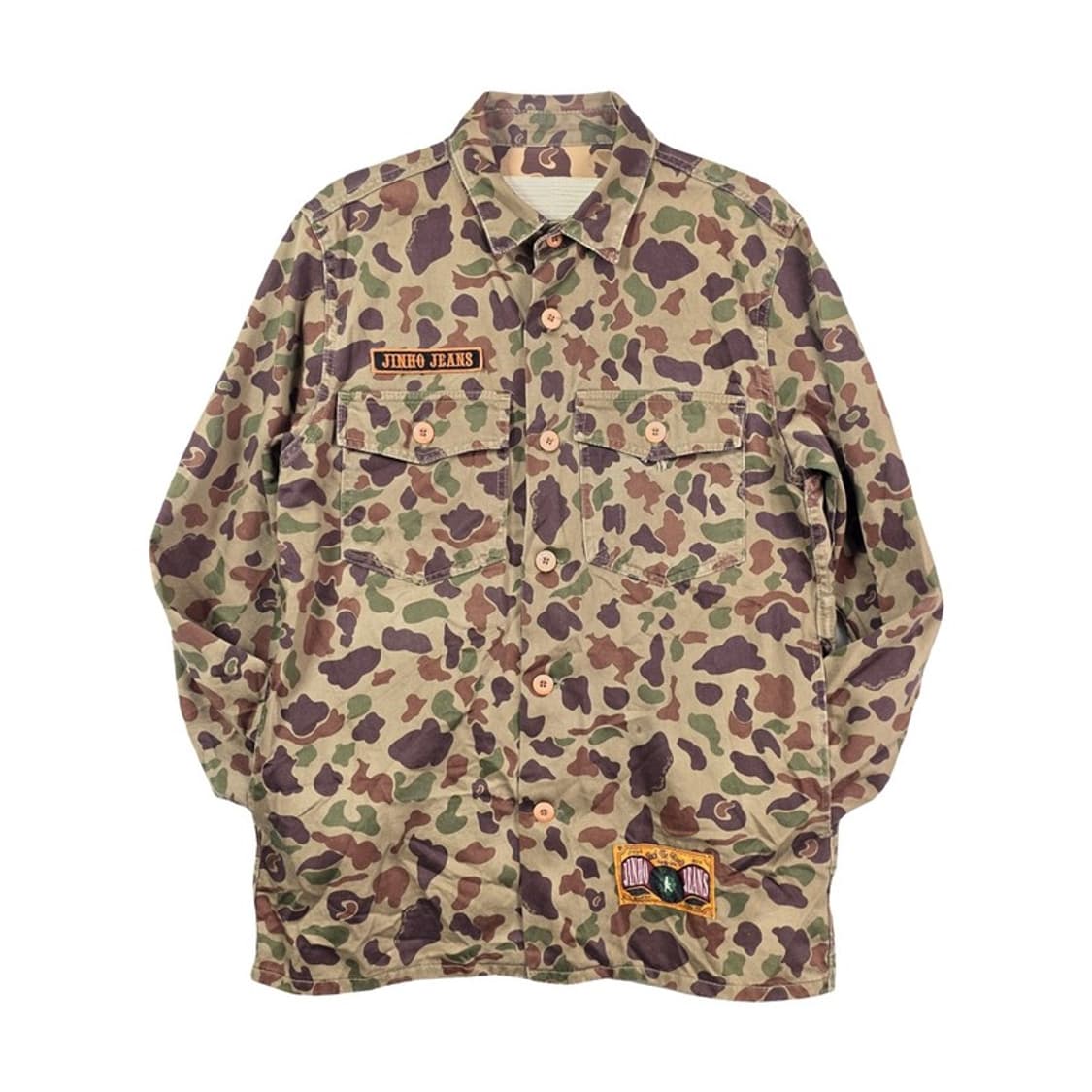 BLACK LABEL 유니크 패치 덕 카모플라쥬 밀리터리 셔츠 자켓 M 상품이미지2