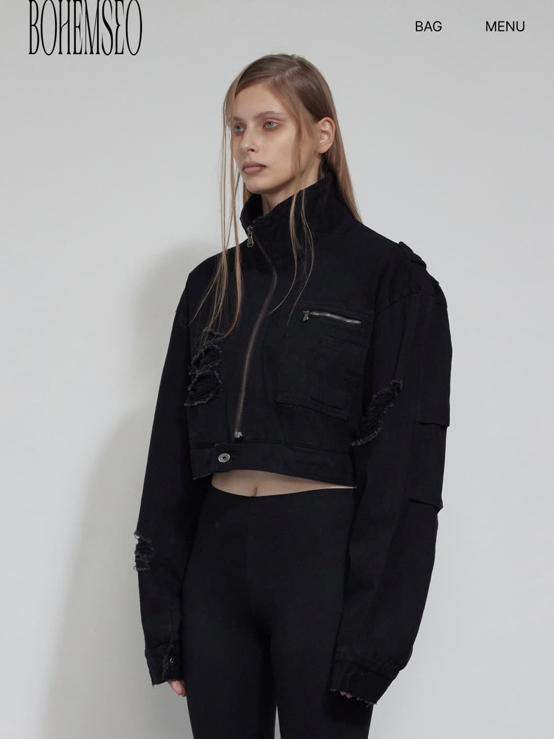 원가 28.6)보헤미안서울 DESTROYED FIELD JACKET 상품이미지6