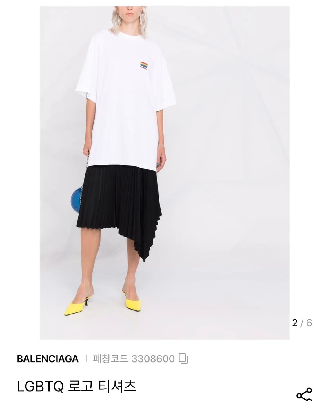 발렌시아가 L.G.B.T.Q 반팔 티셔츠 스몰 & 라지 상품이미지5