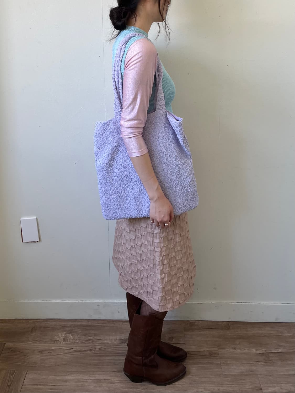 Japan vtg 라벤더 숄더백 상품이미지7