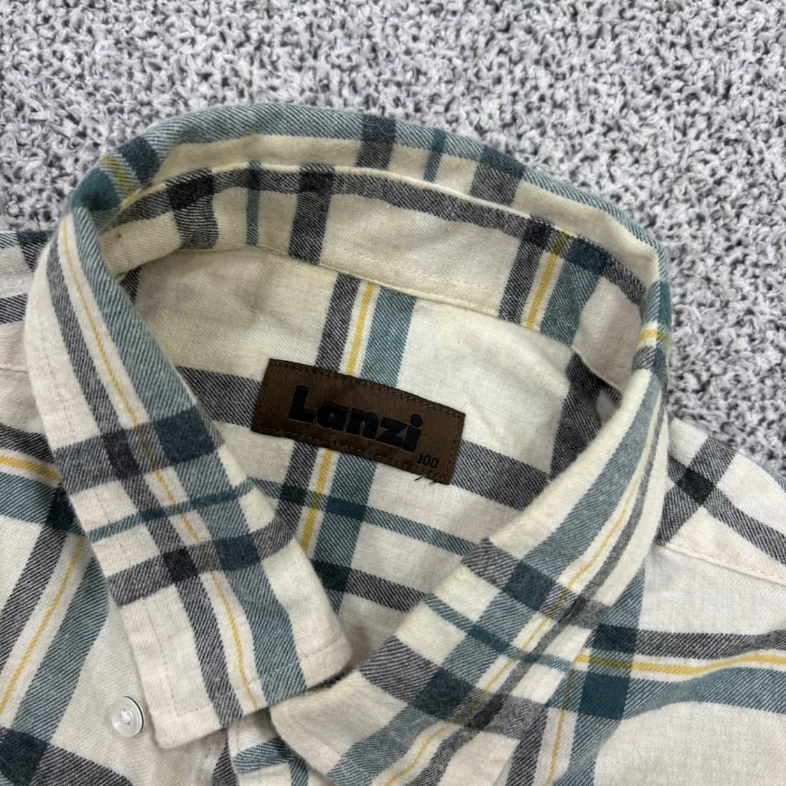 100 란찌 긴팔 체크 셔츠 남방 0330J 상품이미지2