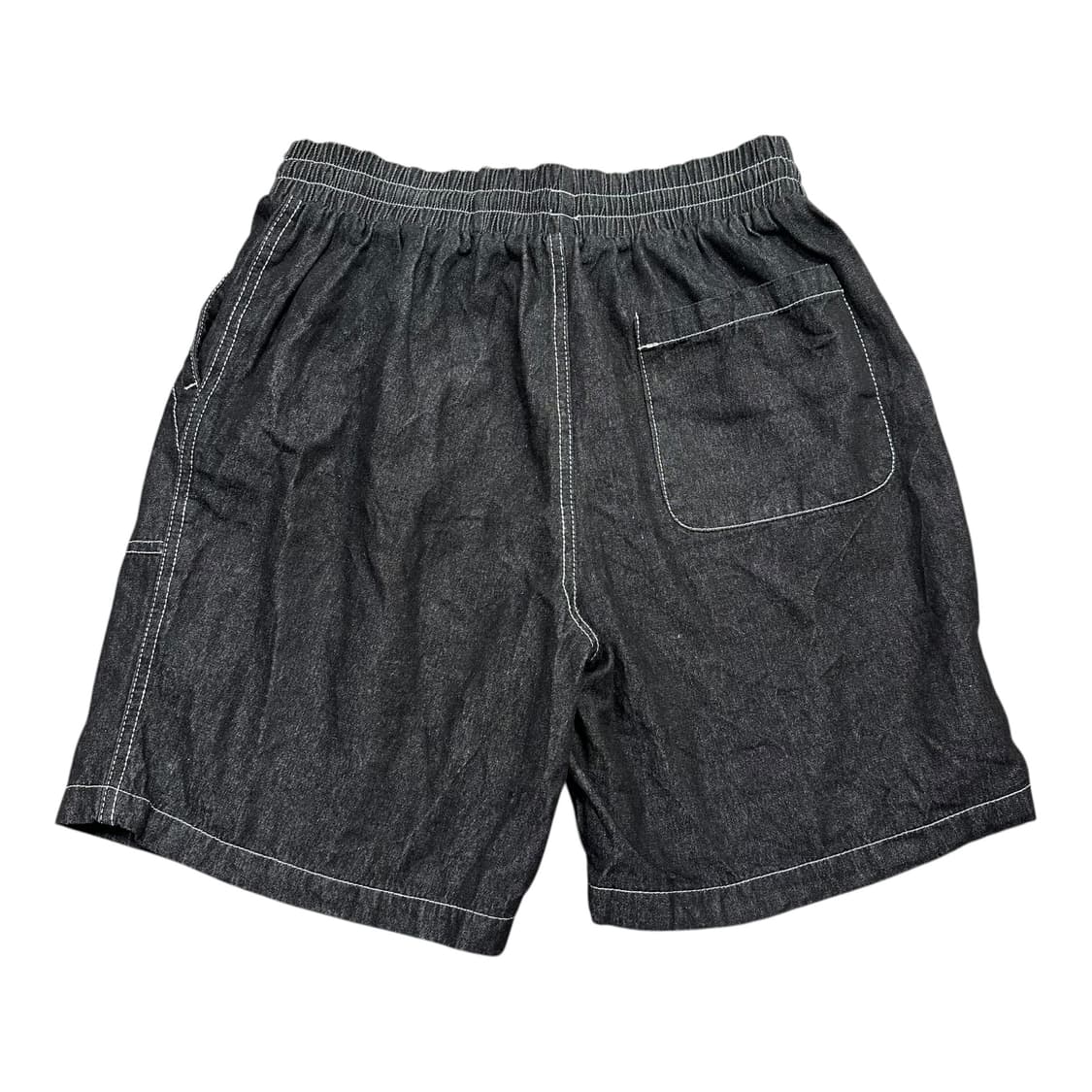 ✨ (바배) 빈티지 스티치 흑청 데님 반바지 상품이미지2