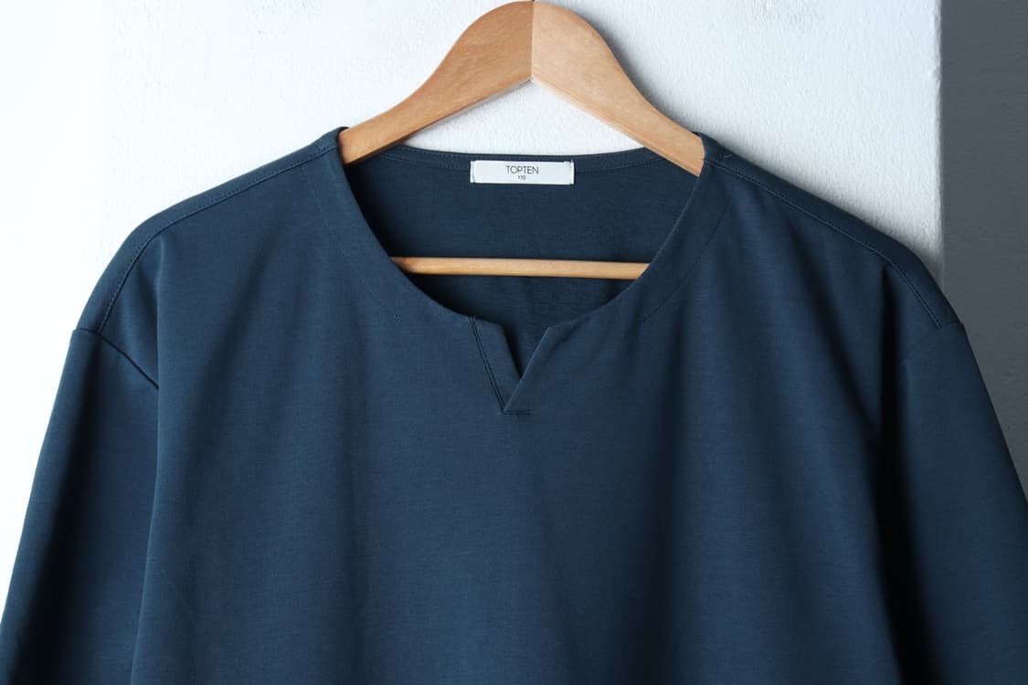 (2XL) 탑텐 반팔 티셔츠 빅사이즈 브이넥 블루-H32410 상품이미지3
