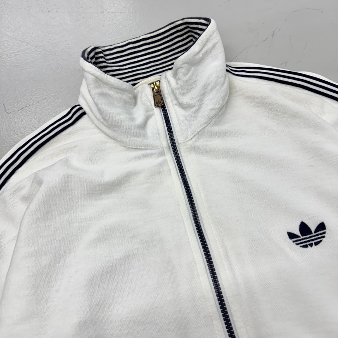 아디다스 파이어버드 화이트 코튼 집업 져지 상품이미지3
