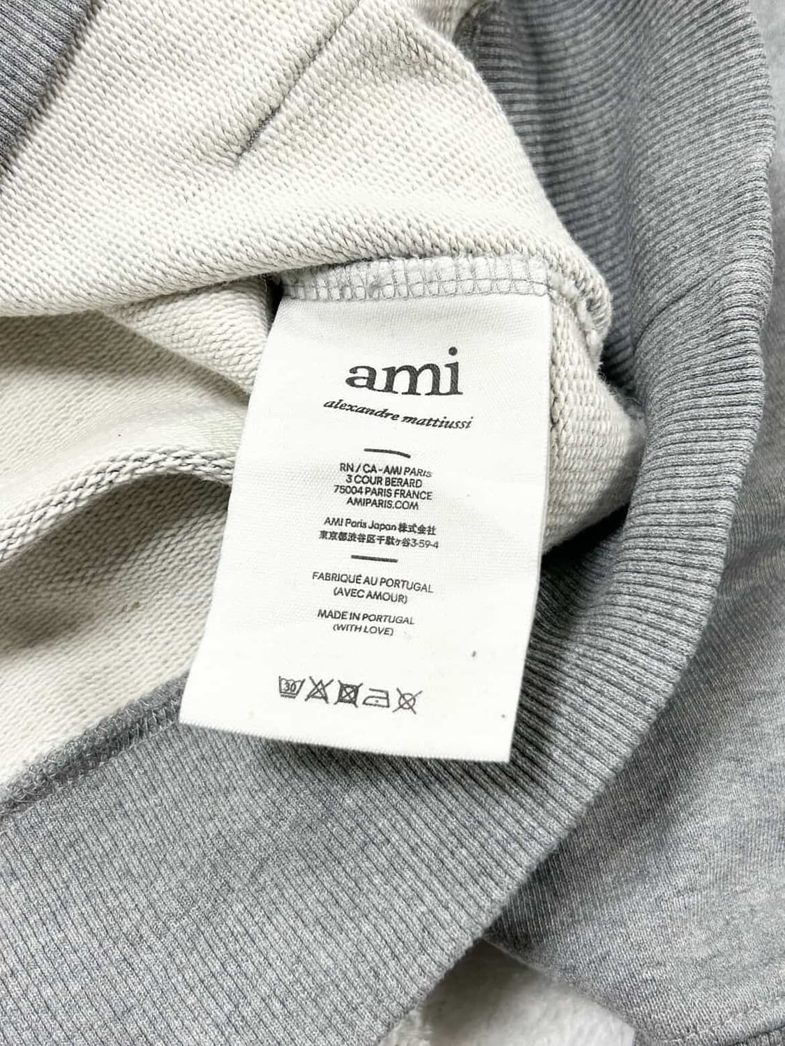 아미 스몰로고 그레이 헤비스웻 후드 상품이미지8