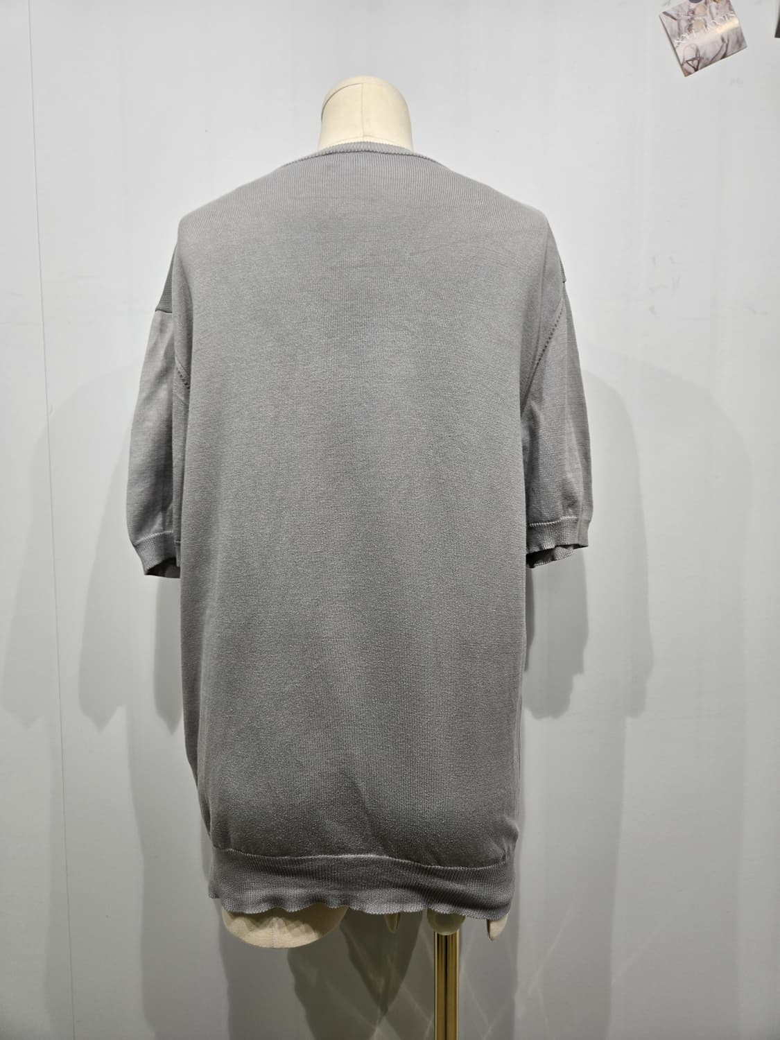 아르마니 반팔 니트 티셔츠 그레이 상품이미지2