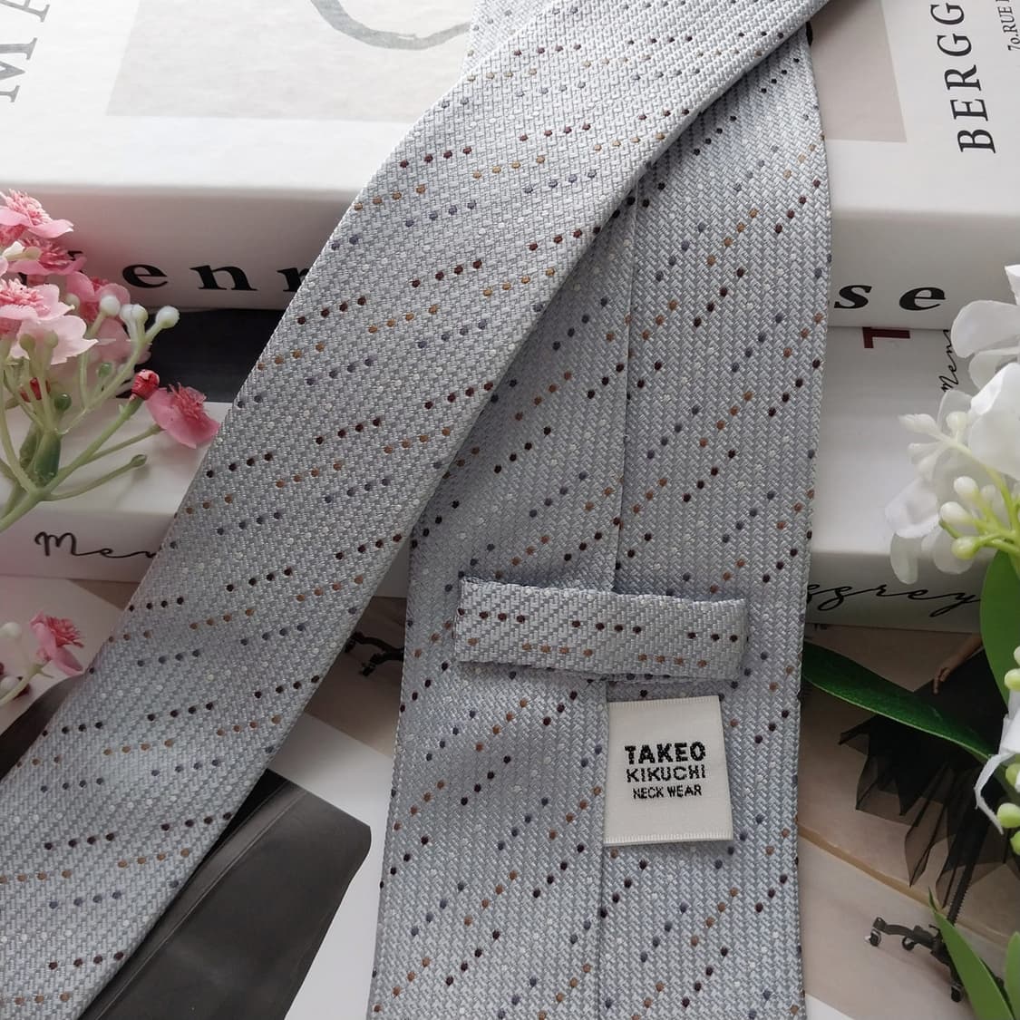타케오 키쿠치 실크 도트 패턴 넥타이 8.6cm A+등급 K1766 상품이미지5