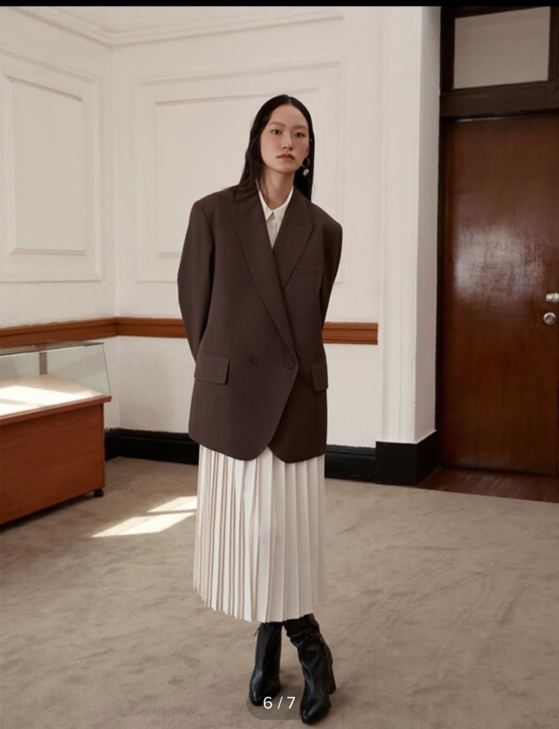 Low classic pleated dress - ivory 상품이미지2