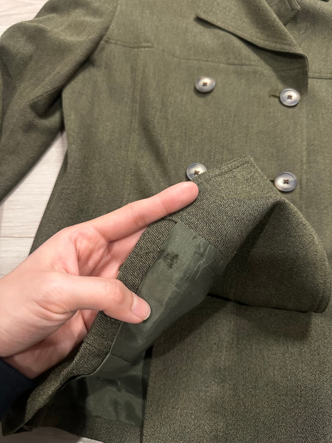 빈티지 카키 더블버튼 자켓 상품이미지8