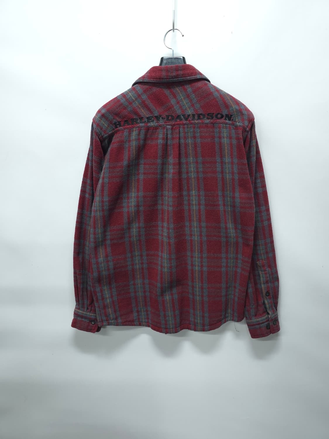 할리데이비슨 여성 정통 체크 플란넬 빈티지셔츠 (레드/그레이, S사이즈) 상품이미지7
