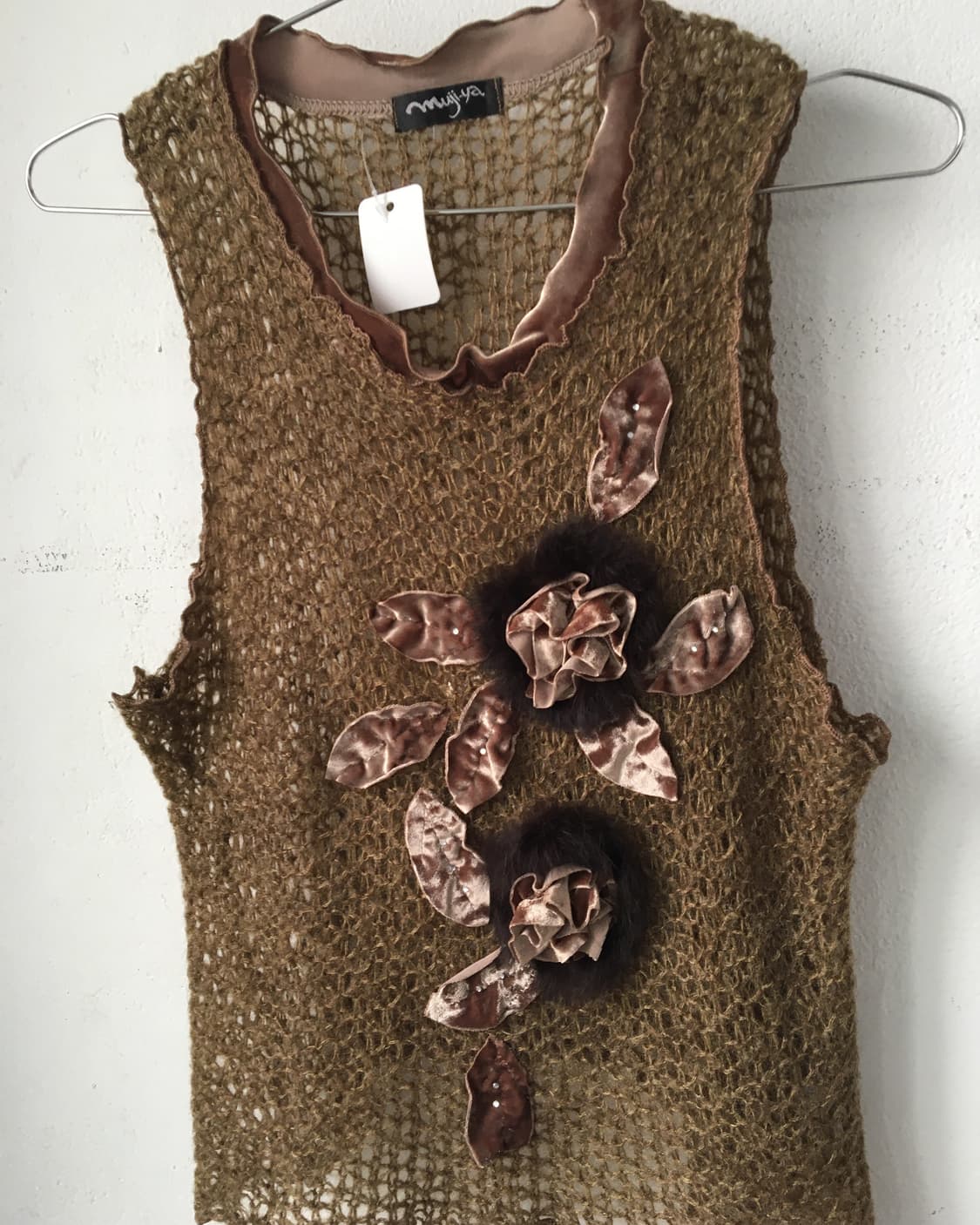 Corsage point net knit sleeveless 상품이미지4