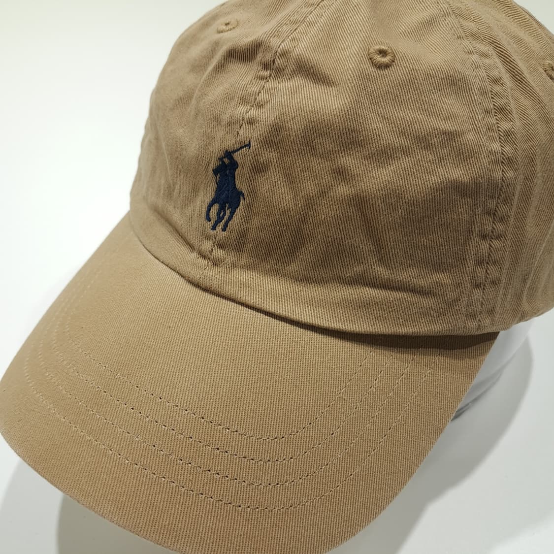 CL459 폴로 코튼 포니자수 베이지 볼캡 모자 상품이미지1