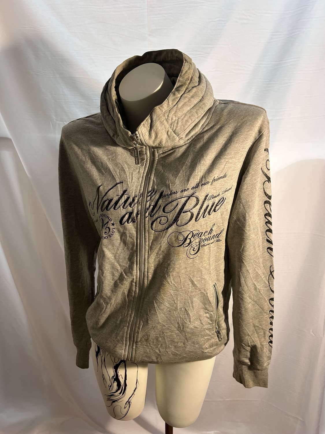 y2k punk lettering inner hood zip-up 상품이미지2