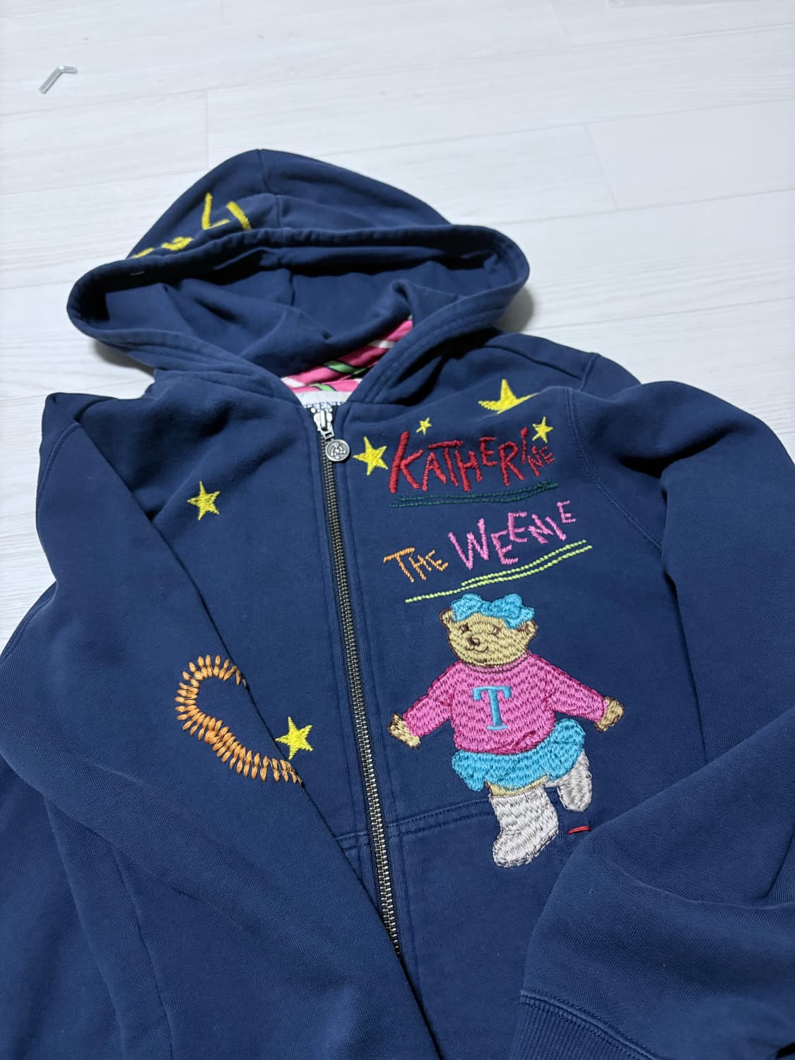 티니위니 자수 y2k 별 후드집업 가디건 상품이미지1