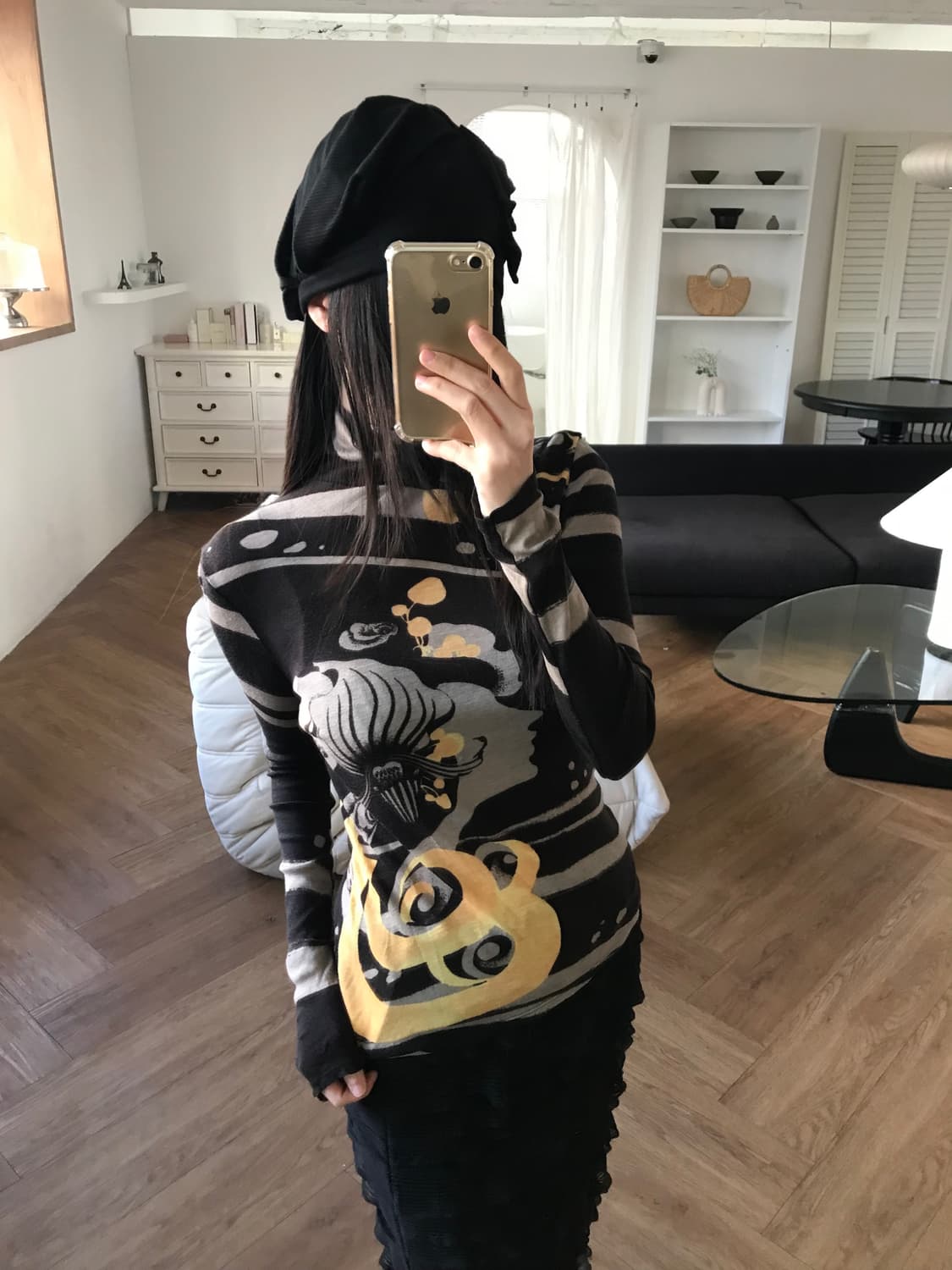 vintage turtle neck pattern long sleeve 상품이미지5