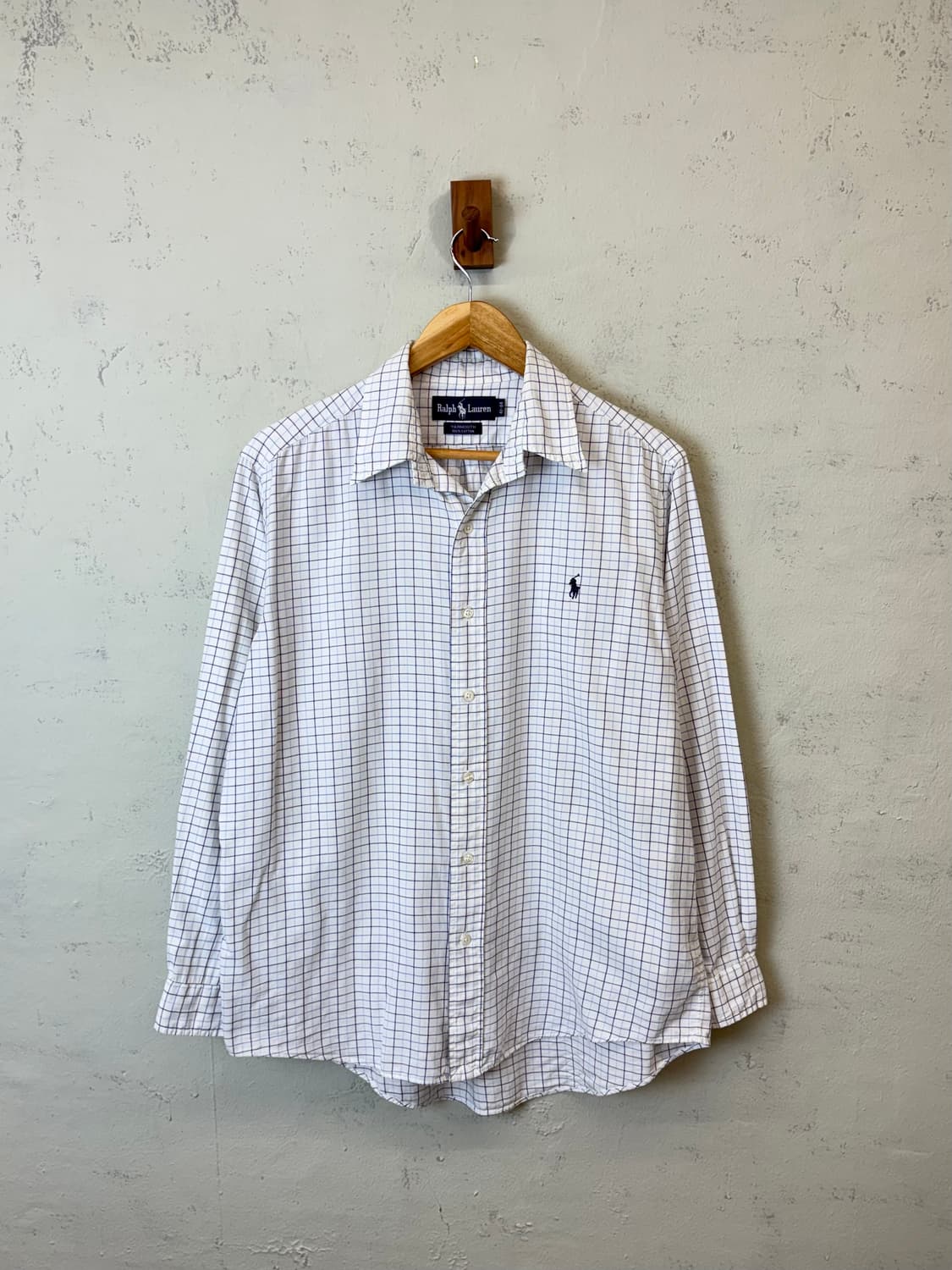 폴로랄프로렌 빈티지 야머스핏 체크 셔츠 화이트 상품이미지1