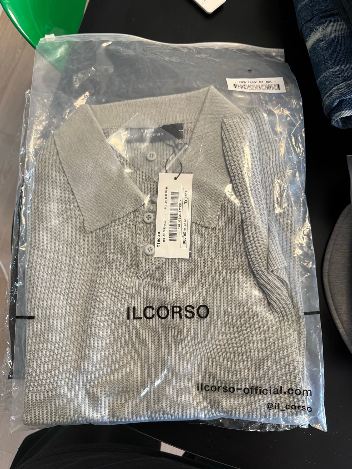 일꼬르소 에센셜 카라 반팔 니트 상품이미지1