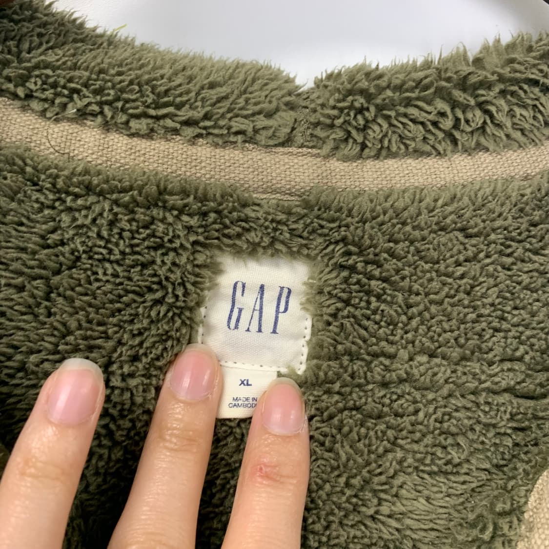 Gap 갭 카키 양털 후드집업 상품이미지6